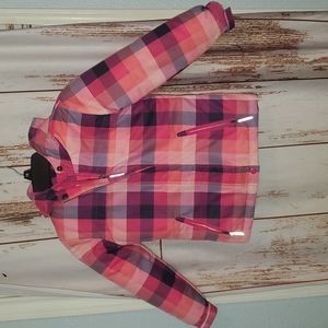 Cat & Jack Pink Purple Plabet Plaid 3-in-1 coat